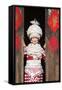 Young Miao Woman Wearing Traditional Costumes and Silver Jewellery, Guizhou, China-Nadia Isakova-Framed Stretched Canvas