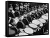 Young Military Cadet Drummers in May Day Parade-Howard Sochurek-Framed Stretched Canvas