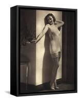 Young Model in Silky Underwear 1935-null-Framed Stretched Canvas