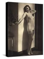 Young Model in Silky Underwear 1935-null-Stretched Canvas