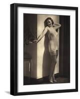 Young Model in Silky Underwear 1935-null-Framed Photographic Print