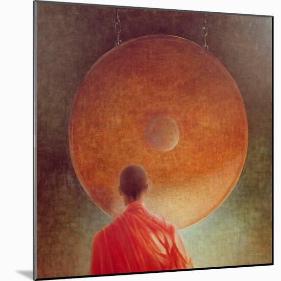 Young Monk with Gong-Lincoln Seligman-Mounted Giclee Print