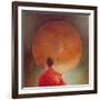 Young Monk with Gong-Lincoln Seligman-Framed Giclee Print