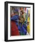 Young Monkey Sitting on Prayer Flags Tied on a Pole, Darjeeling, India-Eitan Simanor-Framed Photographic Print