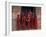 Young Monks in Red Robes with Alms Woks, Myanmar-Keren Su-Framed Photographic Print