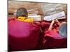 Young Monks Studying, Chimi Lhakhang Monastery, Pana, Bhutan-Peter Adams-Mounted Photographic Print