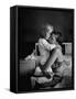 Young Mother Hugging One of Her Sons-Mark Kauffman-Framed Stretched Canvas