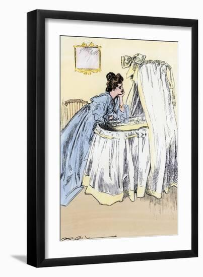 Young Mother in a Well-To-Do Household, Circa 1900-null-Framed Giclee Print