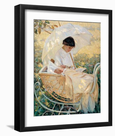 Young Mother in the Garden-Mary Cassatt-Framed Premium Giclee Print