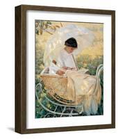 Young Mother in the Garden-Mary Cassatt-Framed Premium Giclee Print