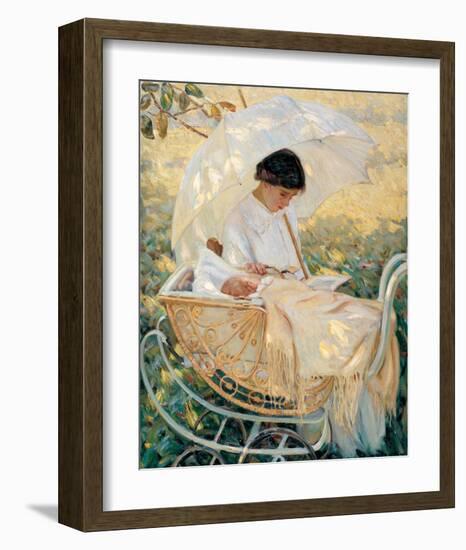 Young Mother in the Garden-Mary Cassatt-Framed Premium Giclee Print