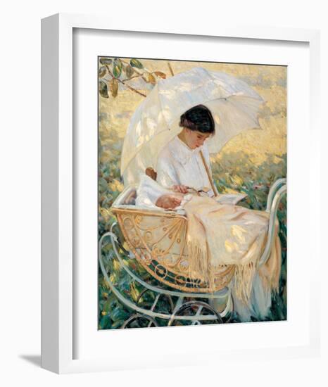 Young Mother in the Garden-Mary Cassatt-Framed Premium Giclee Print