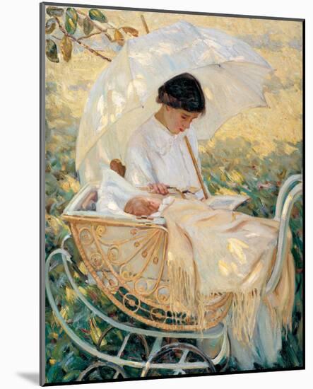 Young Mother in the Garden-Mary Cassatt-Mounted Premium Giclee Print