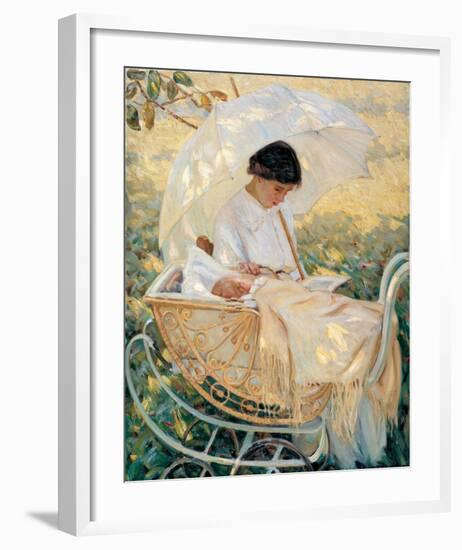 Young Mother in the Garden-Mary Cassatt-Framed Premium Giclee Print