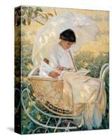 Young Mother in the Garden-Mary Cassatt-Stretched Canvas