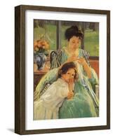 Young Mother Sewing, 1900-Mary Cassatt-Framed Giclee Print