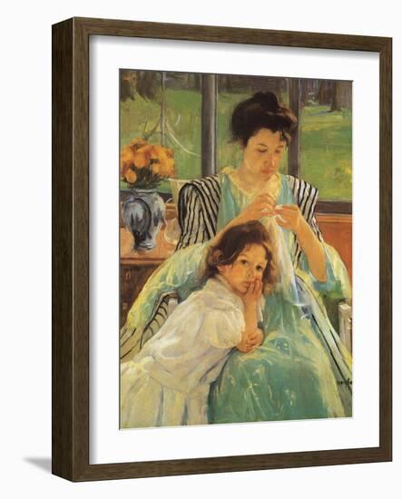 Young Mother Sewing, 1900-Mary Cassatt-Framed Giclee Print