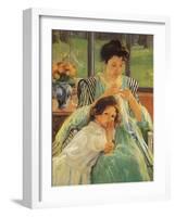 Young Mother Sewing, 1900-Mary Cassatt-Framed Giclee Print