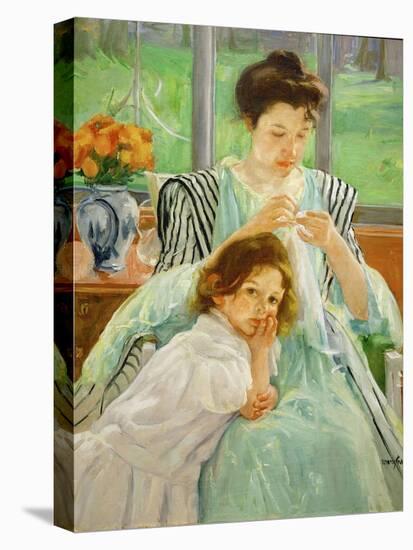 Young mother sewing, 1901 Canvas,92,4 x 73,7 cm.-Mary Cassatt-Stretched Canvas
