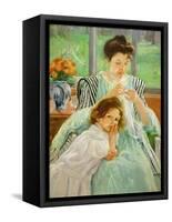 Young mother sewing, 1901 Canvas,92,4 x 73,7 cm.-Mary Cassatt-Framed Stretched Canvas
