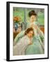 Young mother sewing, 1901 Canvas,92,4 x 73,7 cm.-Mary Cassatt-Framed Giclee Print