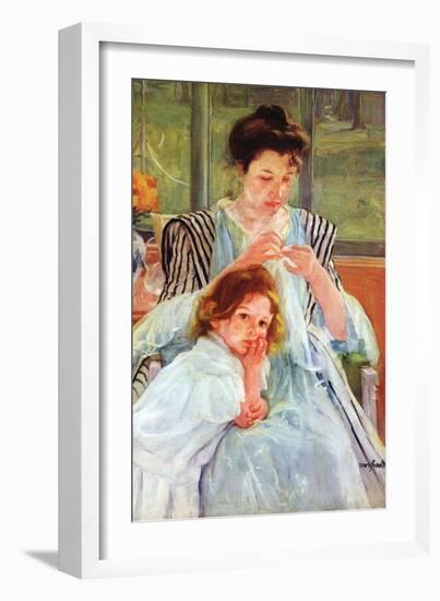 Young Mother Sewing-Mary Cassatt-Framed Art Print