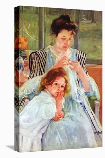 Young Mother Sewing-Mary Cassatt-Stretched Canvas