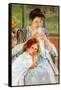 Young Mother Sewing-Mary Cassatt-Framed Stretched Canvas