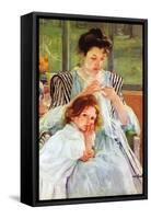 Young Mother Sewing-Mary Cassatt-Framed Stretched Canvas