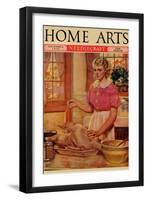 Young Mother Sews Up a Turkey-null-Framed Art Print