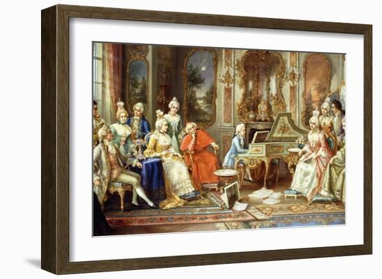 Young Mozart Giving a Recital-H. Pihnnero-Framed Giclee Print