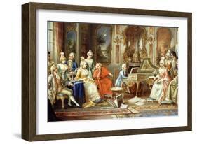 Young Mozart Giving a Recital-H. Pihnnero-Framed Giclee Print