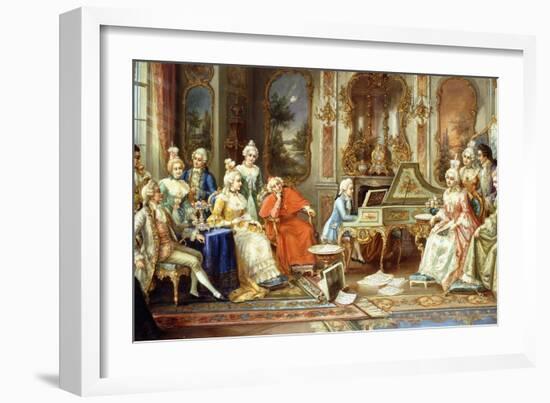 Young Mozart Giving a Recital-H. Pihnnero-Framed Giclee Print