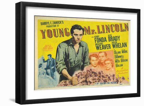 Young Mr. Lincoln, UK Movie Poster, 1939-null-Framed Art Print