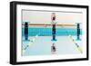 Young Muscular Swimmer Jumping from Starting Block in a Swimming Pool-NejroN Photo-Framed Photographic Print