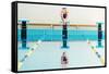 Young Muscular Swimmer Jumping from Starting Block in a Swimming Pool-NejroN Photo-Framed Stretched Canvas