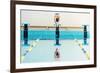 Young Muscular Swimmer Jumping from Starting Block in a Swimming Pool-NejroN Photo-Framed Photographic Print