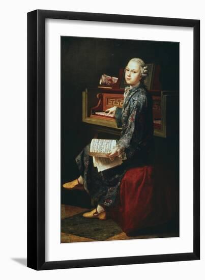 Young Musician at the Harpsicord-null-Framed Giclee Print