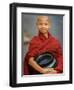Young Myanmar Buddhist Monk Smiles Broadly as He Waits for Donations Early on a Yangon Street-null-Framed Photographic Print