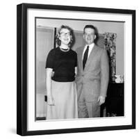 Young Newlyweds Smile for a Portrait, Ca. 1956-null-Framed Photographic Print