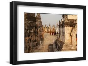 Young Novices Run Through the Pagodas, Kakku Pagoda Complex, Myanmar (Burma), Asia-Colin Brynn-Framed Photographic Print