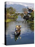 Young Novitiate Travels by Boat to His Induction as Novice Buddhist Monk, Lake Inle, Burma, Myanmar-Nigel Pavitt-Stretched Canvas