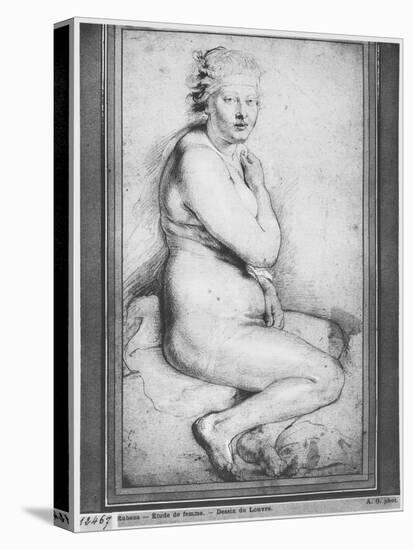 Young Nude Woman, Seated, Turned to the Right-Peter Paul Rubens-Stretched Canvas