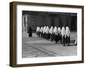 Young Nuns on Way to Mass-Alfred Eisenstaedt-Framed Photographic Print