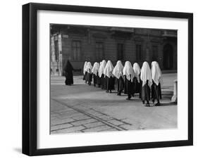 Young Nuns on Way to Mass-Alfred Eisenstaedt-Framed Photographic Print