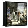 Young Orator in a Village Public School, 1800s-null-Framed Stretched Canvas