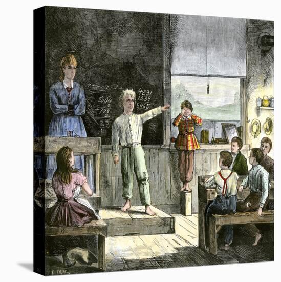 Young Orator in a Village Public School, 1800s-null-Stretched Canvas