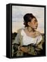 Young Orphan Girl in the Cemetery-Eugene Delacroix-Framed Stretched Canvas