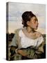 Young Orphan Girl in the Cemetery-Eugene Delacroix-Stretched Canvas