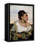 Young Orphan Girl in the Cemetery-Eugene Delacroix-Framed Stretched Canvas